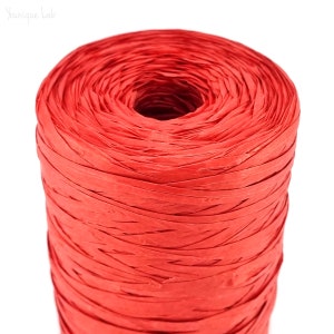 Red Paper Raffia Yarn for bags and ornaments, handmade crochet bags, DIY bags, canvas embroidery yarn