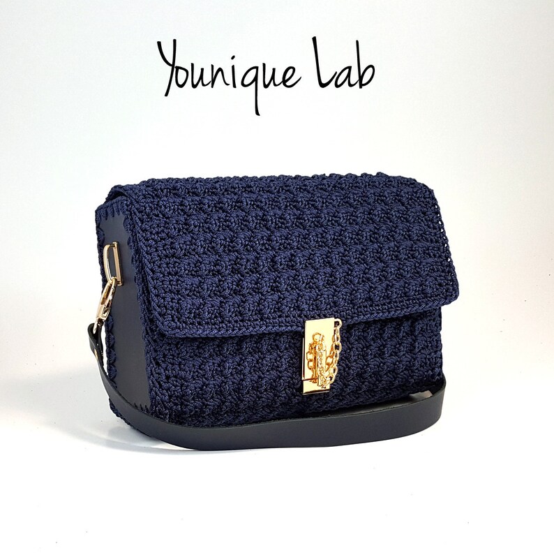 Calliope bag design in natural tanned leather DIY leather bags L7 crocheting bag knitting bags