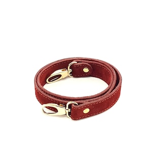 2 cm Bordeaux Suede Cuir (S13) Bracelet avec crochets, bracelets de tailles personnalisées, sac à dos, sac à dos, poignées de sac à main, remplacement