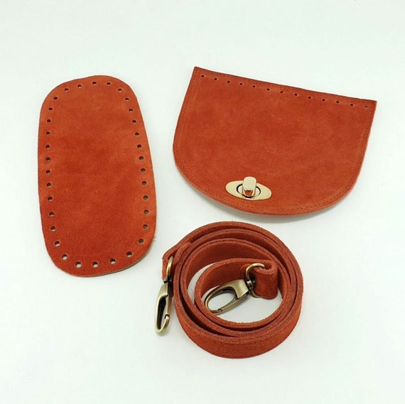DIY Full kit for crocheting Shoulder Bag DIY crochet leather Cross Body bags Eco Leather Kit for knitting crossbody bag how to knit a bag