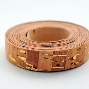 Natural cork strip with striped cork design (C7) in set of 5 strips for, jewelry, home decoration supplies, sewing, knitting, crochet