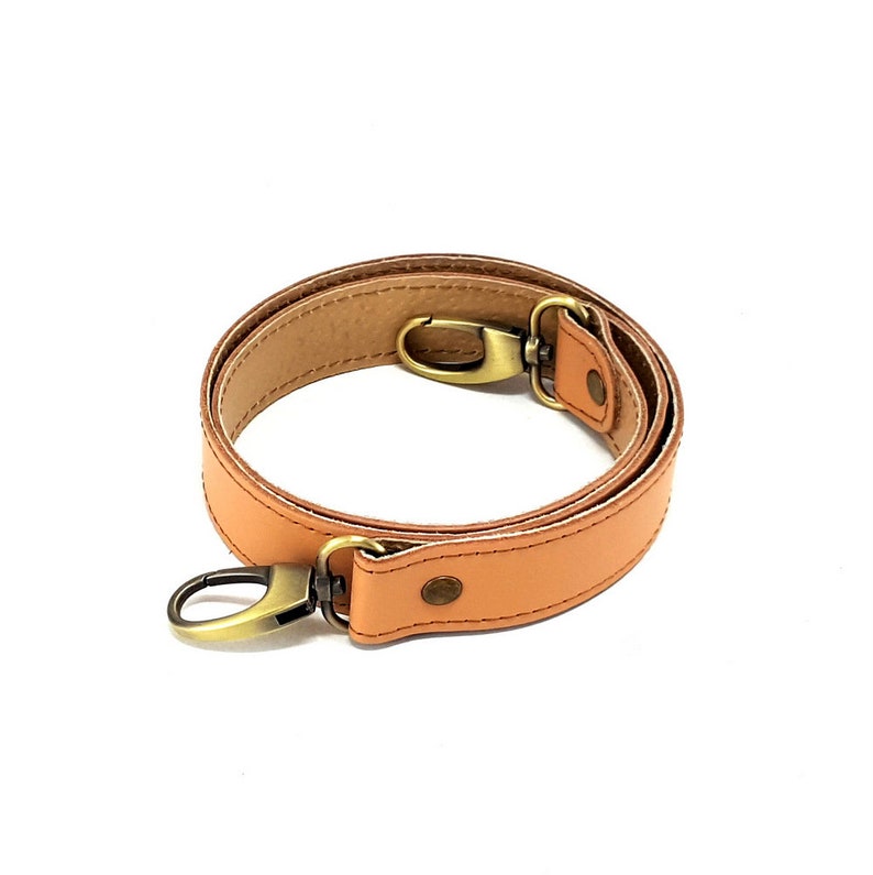 Correa para bolso de piel natural con ganchos, para hombro o bandolera imagen 1