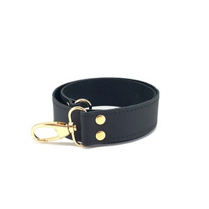 4 cm schwarzes Lederband für Taschen, Ersatz Taschengurt, Geldbörse Griff, Crossbody Taschengriff, Umhängetasche, Taschengurt lang