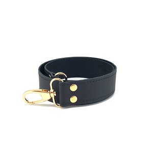 Black Adjustable Leather Strap for LV DE Pochette/Eva, Petite Bags