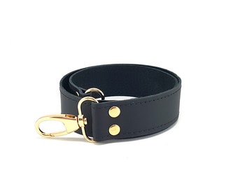 4 cm Black leather strap for bags, replacement bag stap, purse handle, crossbody bag handle, shoulder bag, long bag strap