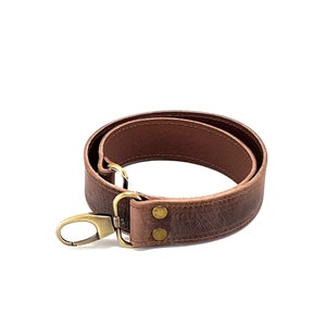 4 cm Waxed brown leather strap L18 for bags 2.5 / 60, 80 or 110 cm / Leather Handle with hooks, leather purse straps, shoulder bag