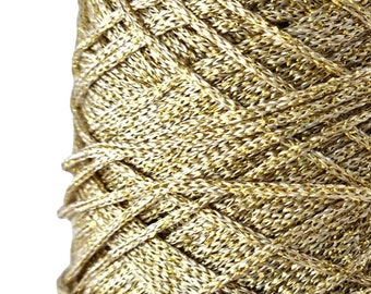 Natural Silk Gold Yarn, DIY Knitting Crochet Bag Jewelry
