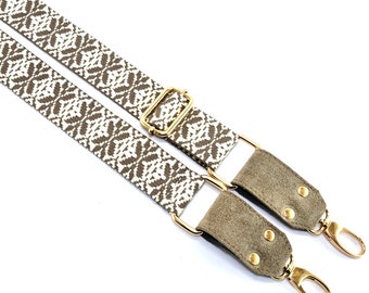 Multicolor Webbing Bag Strap, Adjustable Length, Suede Leather Finish