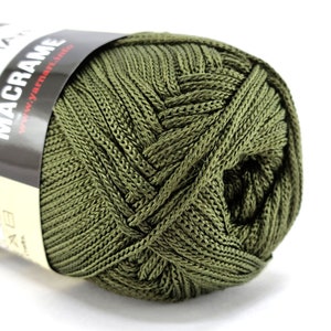 Green khaki macrame yarn for bags, jewelry and DIY projects, knitting, crocheting, DIY bags, crochet bag yarn, knit bag yarn