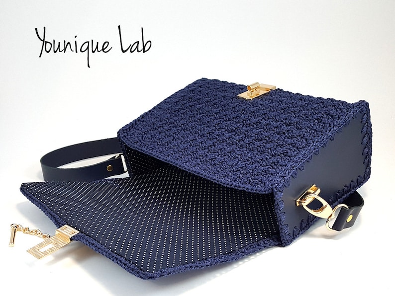 Calliope bag design in natural tanned leather DIY leather bags L7 crocheting bag knitting bags