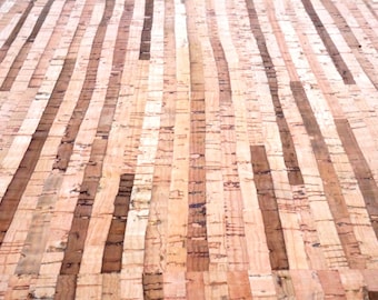 Gestreepte kurkstof, veganistisch leer, craft materiaal naaien (100 x 70 cm)
