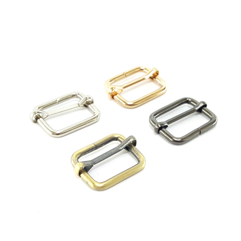 Gold Metal Belt Buckle Double Bar Buckle Adjuster Buckle Rectangle
