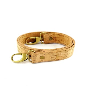 Correa de corcho natural C1 de 2 cm para bolsos / Asa de cuero con ganchos, correa de repuesto, asa de bolso de hombro, asa de mochila, monedero