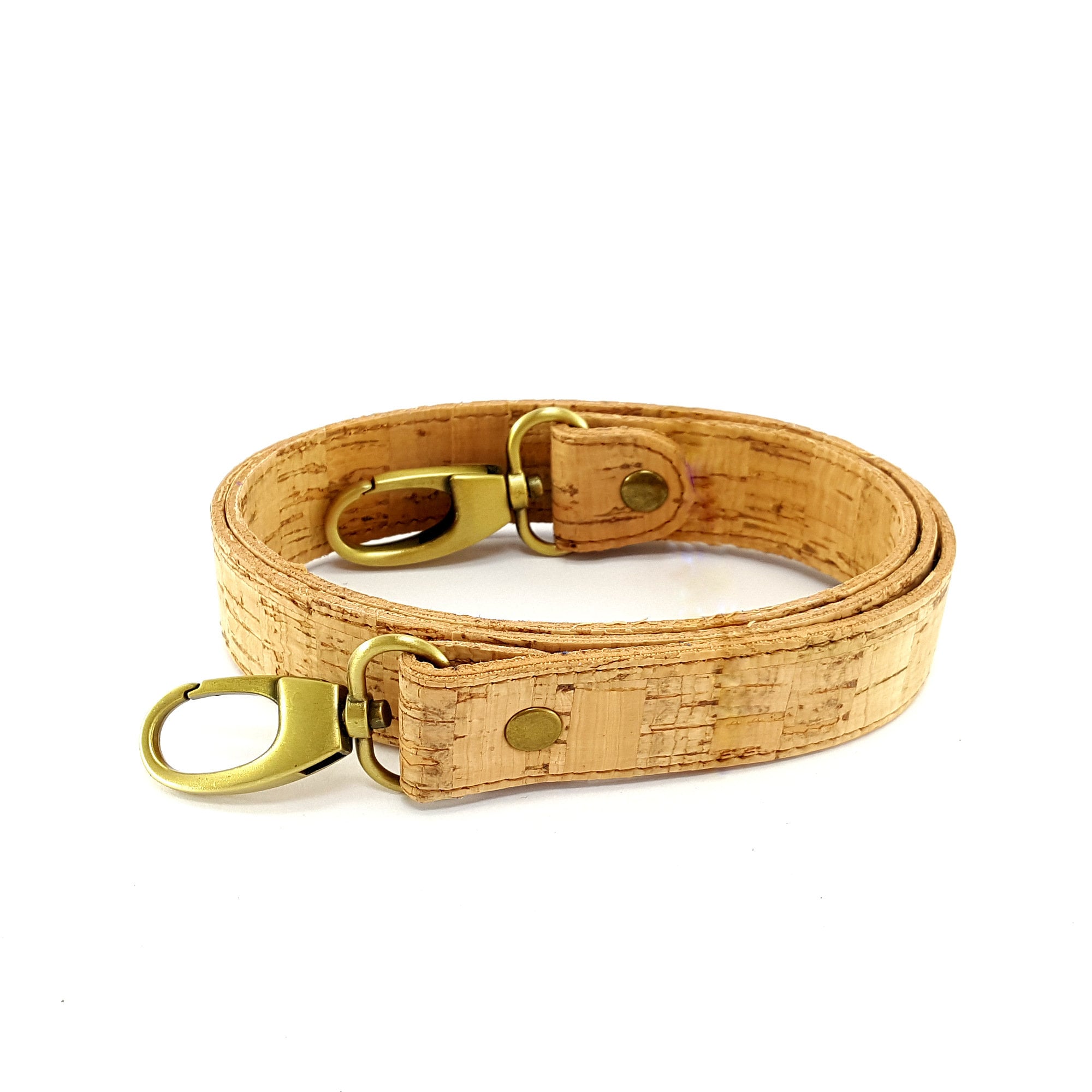 2,5 cm Natural Cork Strap C1 for bags / Leather Handle with hooks, replacement strap, shoulder bag handle, Rucksack Gurt, purse