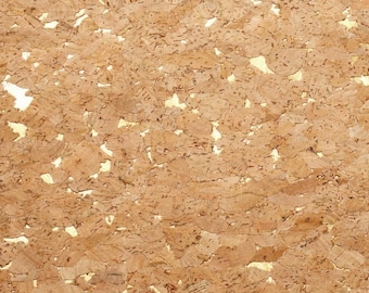 Gold Detail Cork Fabric Pieces, Eco-Friendly DIY Craft Material