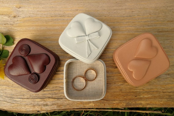 Wedding Ring Box Double Ring Box Ceremony Ring Box Ring Bearer Etsy
