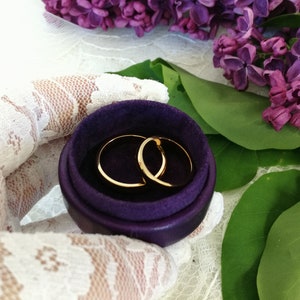 Wedding Ring Box - Double Ring Box - Ceremony ring box - Engagement - Ring Box for couple - Ring pillow - Wedding box - Ring bearer - Purple