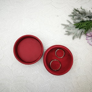 White double ring box - Wedding Ring Box - Ring box for couple - Ceremony ring box - Double ring box - Ring bearer pillows - Red ring box