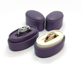 Scatola per anello di fidanzamento Scatola per anello nuziale Scatola viola Scatola per gioielli Scatola per anello nuziale Decorazioni per matrimonio Scatola per anello di proposta Portatore dell'anello Scatola per anello personalizzata