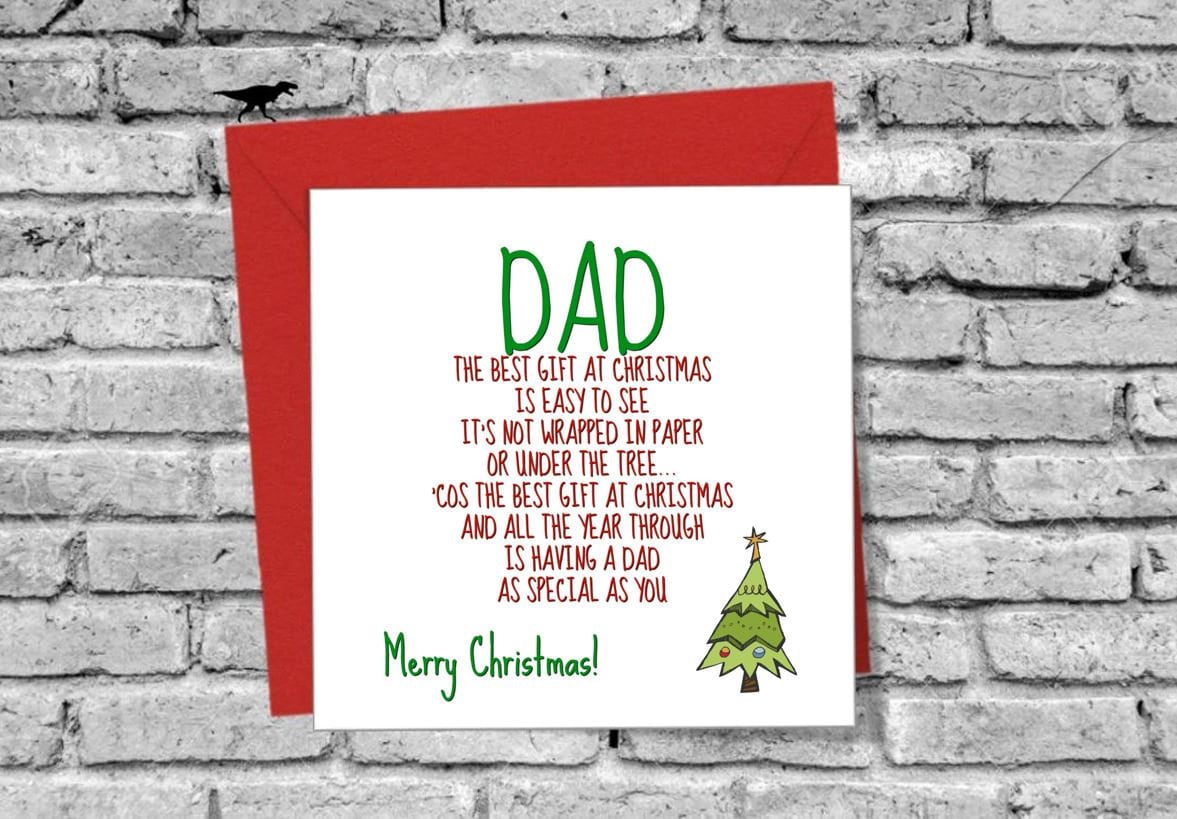 Merry Christmas Dad or Daddy Best Gift Greeting Card Love Etsy UK