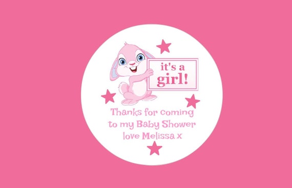 48 Personalised Baby Shower Party Bag Stickers Sweet Bag Seals 40mm Labels
