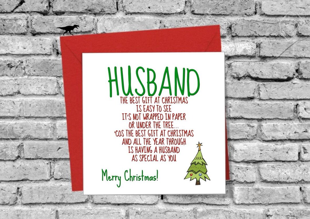 Merry Christmas Husband Best Gift Greeting Card Love Funny Star Tree