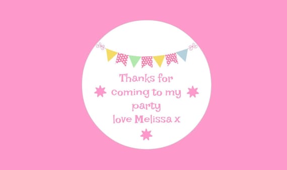 48 Personalised Party Bag Stickers 4th Birthday Sweet Bag Seals 40mm Labels