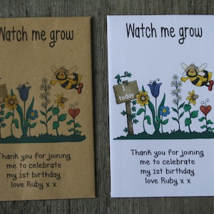 Personalised Any Age Garden Seed Packets Envelopes Seeds Favours Keepsake Butterfly Bees Birthday Party 1st 2nd 3rd 4th 5th 6th 7th 8th