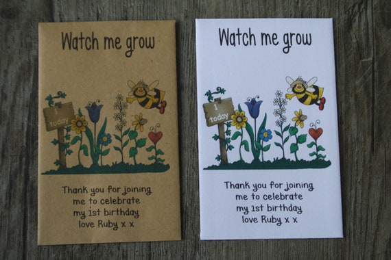 15 Personalised Any Age Garden Seed Packets Envelopes Seeds Favours  Keepsake Butterfly Bees Birthday Party 1st 2nd 3rd 4th 5th 6th 7th 8th 