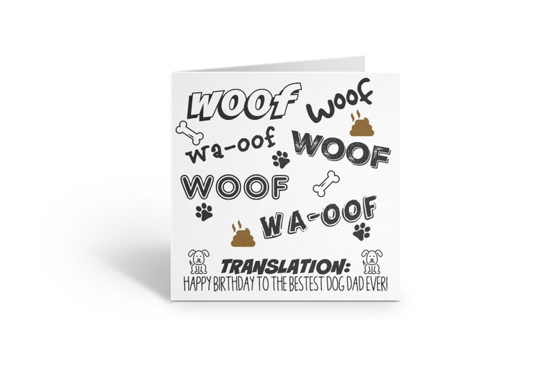 Funny Happy Birthday Greetings Card From the Dog for Dad Woof | Etsy