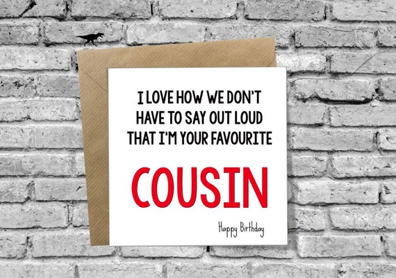 Carte Preferee De Salutations De Cousin Joyeux Anniversaire Etsy Carte Preferee De Salutations De Cousin Joyeux Anniversaire Etsy