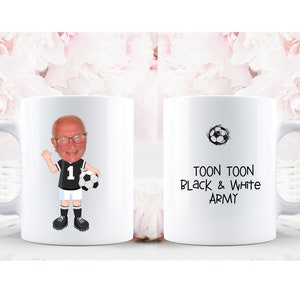 Newcastle United Mug, face Mug, toon army mug, toon toon black and white army
