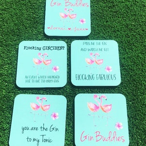 Flocking Fabulous Flamingo Gin coaster