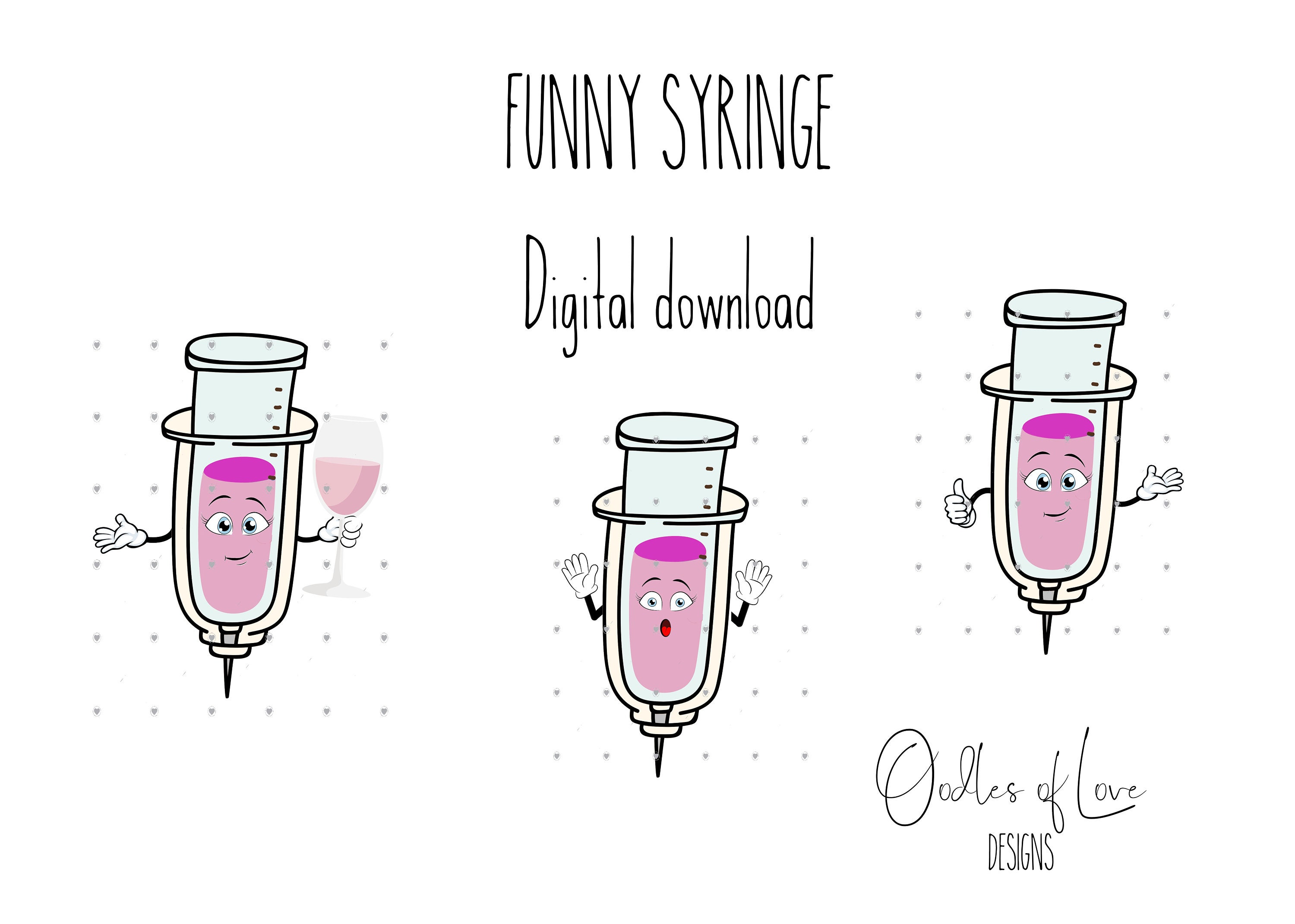 Lustige Spritze Covid Impfung Krankenschwester ClipartSet Etsy