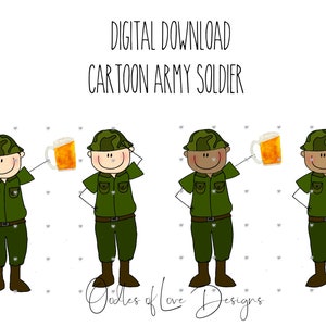 Funny cartoon Soldier, Army, British Army, Digital Download, Sublimation Design