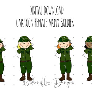 Funny Female cartoon Soldier, Army, British Army, Digital Download, Sublimation Design