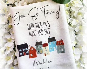 Funny Tea Towel, New Home Gift, New Home Keepsake, House Warming, Personalised Tea Towel