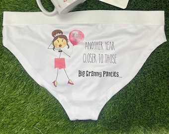 Funny Birthday Big Knickers in a tin can, funny Birthday Gift, Big Granny Panties, Funny Panties, Bestie Gift