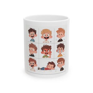 Kubek, Mój nastrój Filiżanka do kawy dla miłośników herbaty, Ceramiczny kubek z motywem emocji, Zabawny prezent w postaci kubka, Wystrój kuchni, Akcesoria na biurko
