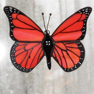 Monarch Butterfly Suncatcher, Stained Glass, Glass Art, Butterfly Art, Orange Butterfly, Stained Glass Gift, Window Art, Garden Art, Panel
