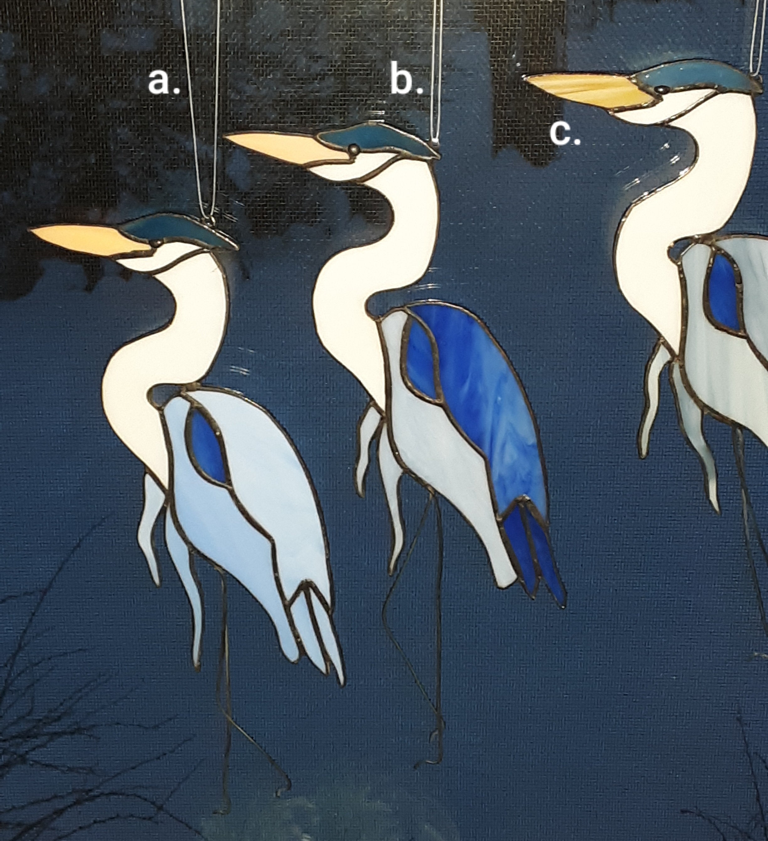 Great Blue Heron Waterbird Suncatcher Stained Glass Wildlife Etsy