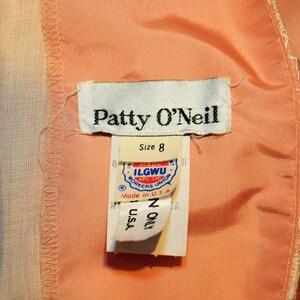 VTG 80's Patty O'Neil Peach Formal Dress / Size Small / Party Prom Fit Flare Style / Taffeta & Lace ILGWA image 10