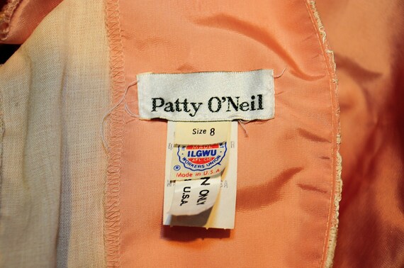 VTG 80's Patty O'Neil Peach Formal Dress /  Size … - image 10
