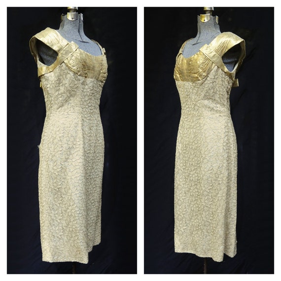Vintage 50's / Miss Cane New York / Gold Lace & L… - image 4