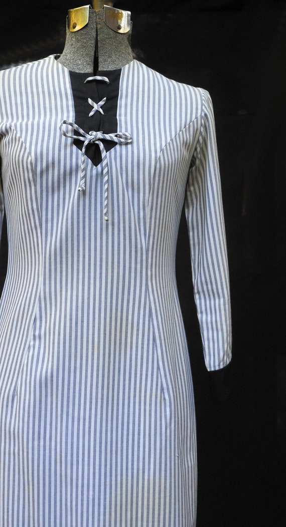 Vintage 50's 60's / Helen Whiting / Gray Striped … - image 4