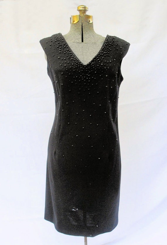 Vintage 60's / by Rontini / Beaded Black Wool Jer… - image 2