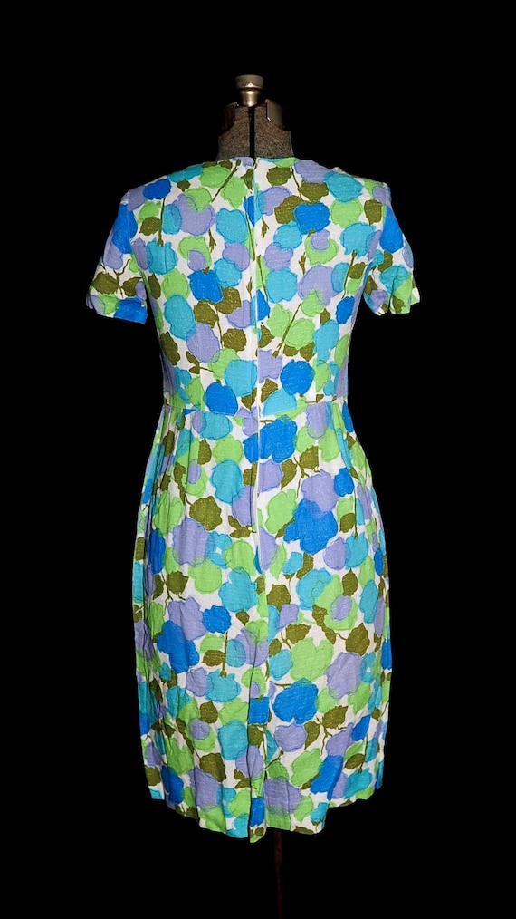 Vintage 1960's / MOD Sheath Floral Print Day Dres… - image 9