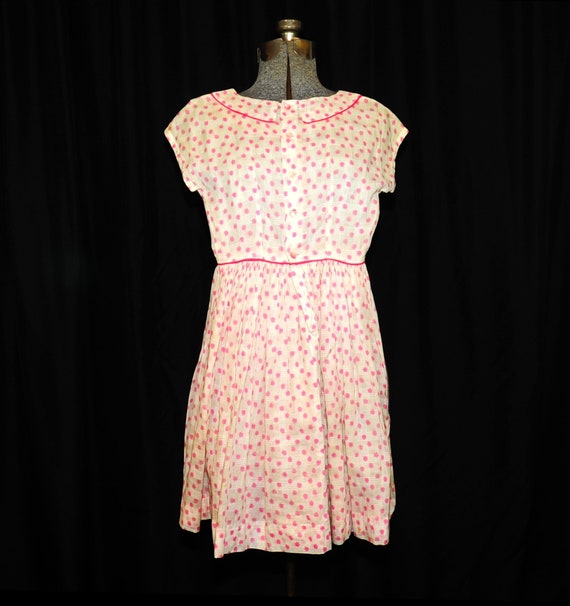 VTG 50's 60's Cotton Day Dress / Size XXS-XS Fit … - image 7
