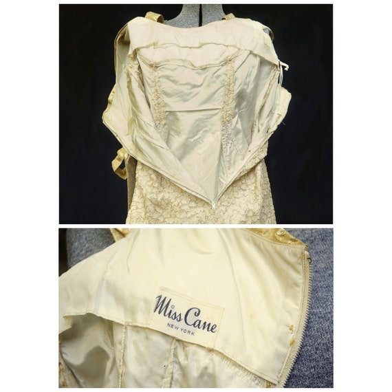 Vintage 50's / Miss Cane New York / Gold Lace & L… - image 9