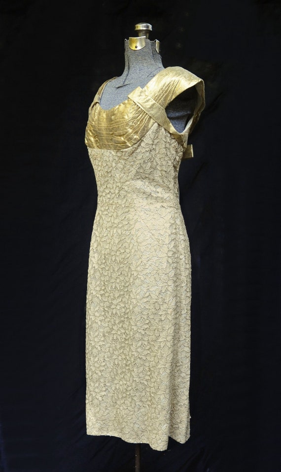 Vintage 50's / Miss Cane New York / Gold Lace & L… - image 6
